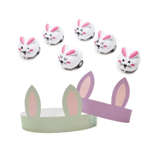 Caspari Bunnies and Carrots Cone Celebration Cracker, Box of 8