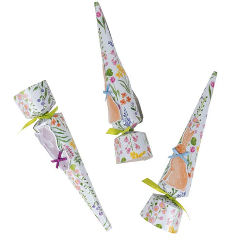 Caspari Bunny Field Celebration Crackers, Box of 8
