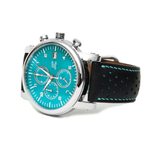 J.Ciro S3 Teal Dial Chronograph Watch - Black Strap