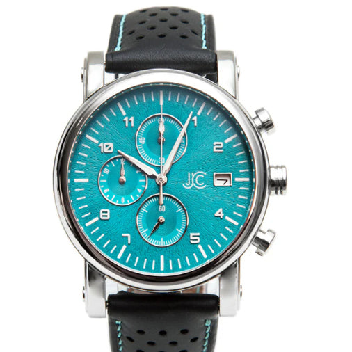 J.Ciro S3 Teal Dial Chronograph Watch - Black Strap