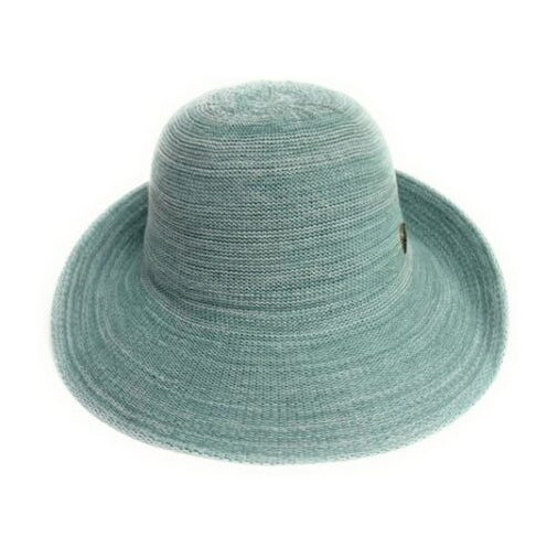 Shihreen Space Dyed Cotton Blend Turn Brim Hat - Slate Blue