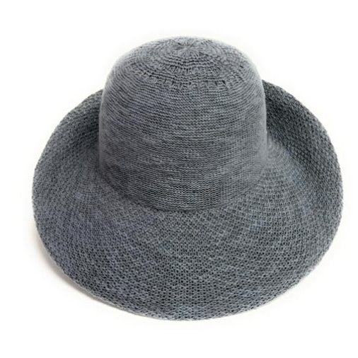 Shihreen Cotton Blend Turn Brim Hat - Slate Blue
