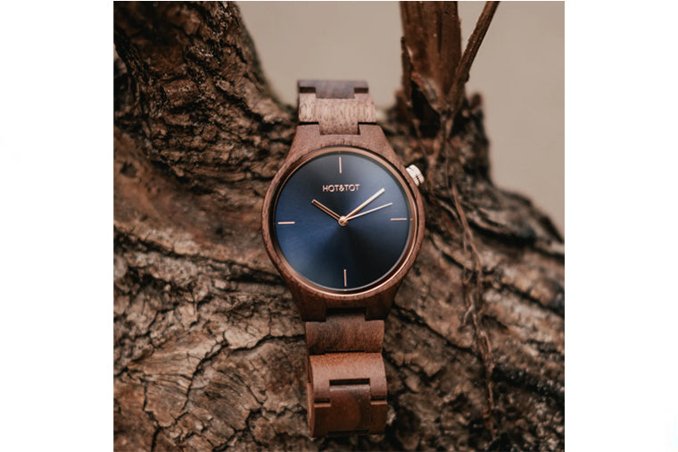 Hot & Tot - Bixie Rose Gold Wood Watch