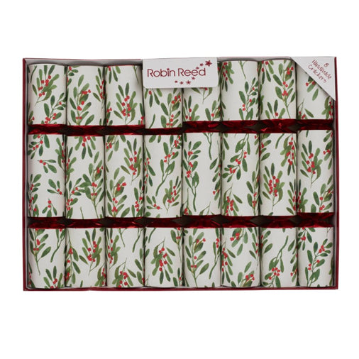 Robin Reed 10" Christmas Crackers, Jolly Holly- Box of 8