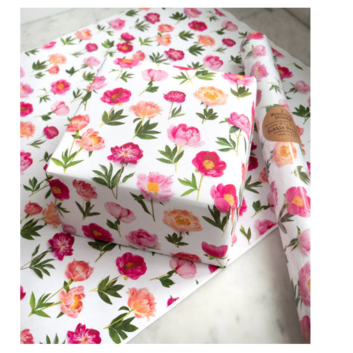 Bottle Branch Gift Wrap- Peony Flowers