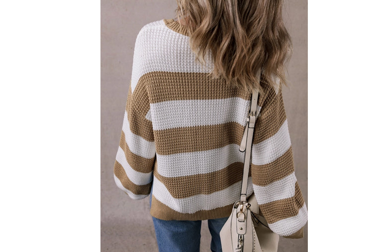 Colorblock Drop Shoulder Side Slit Sweater