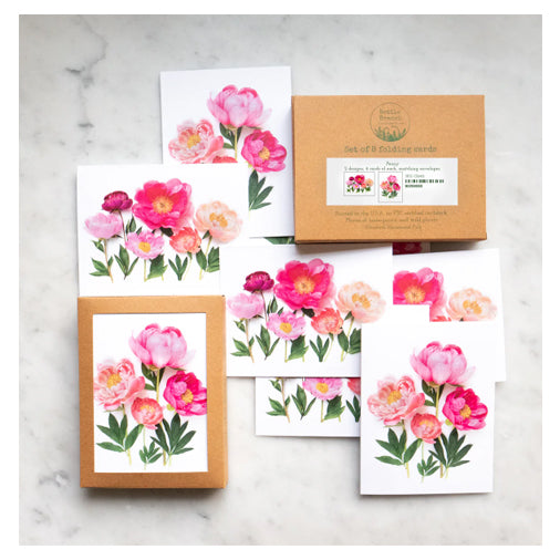 Bottle Branch Folding Card Set - Peony