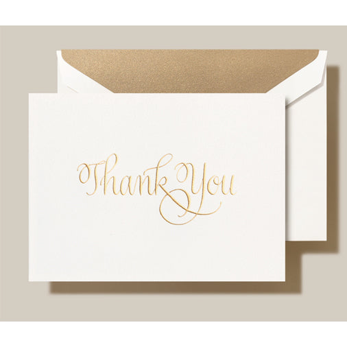 Engraved Calligraphic Thank You Notes - Crane Stationery
