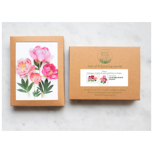 Bottle Branch Folding Card Set - Peony