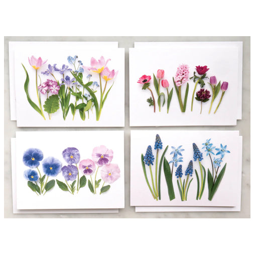 Bottle Branch Folding Card Set - Pastel Spring Flowers