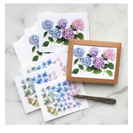 Bottle Branch Folding Card Set - Hydrangea