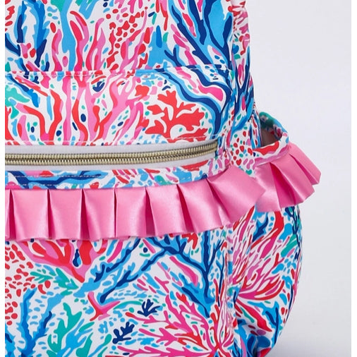 Coral Print Backpack