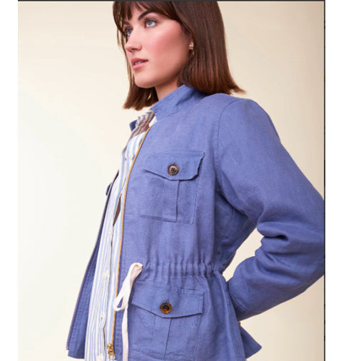 Dani Linen Jacket Indigo Blue