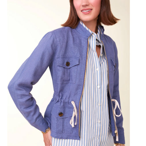 Dani Linen Jacket Indigo Blue