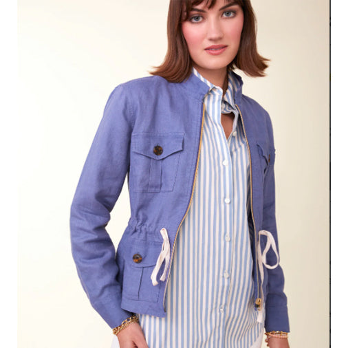 Dani Linen Jacket Indigo Blue