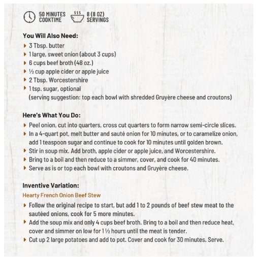 French Onion Soup Mix - Frontier Soups