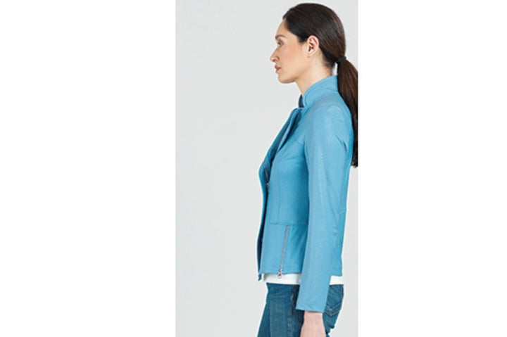 Clara Sunwoo Liquid Leather Jacket - Sky Blue