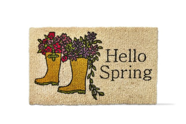 Hello Spring Boots Coir Mat - TAG