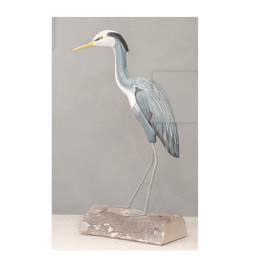 Great Blue Heron Hand Carved Ornament 14"H