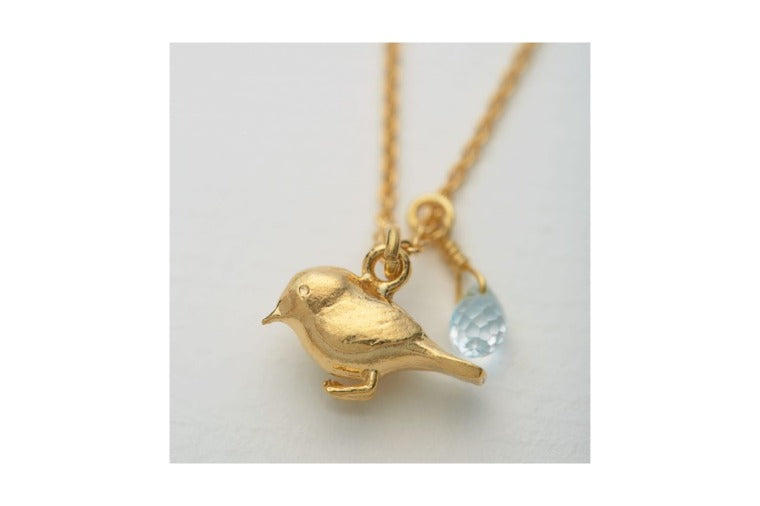 Alex Monroe - Warbler & Topaz Necklace - Gold