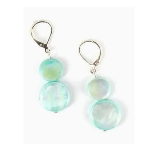 Sea Lily- Light Teal Mother of Pearl Earring