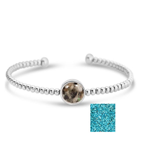 Dune - Silver Beaded Cuff - Turquoise