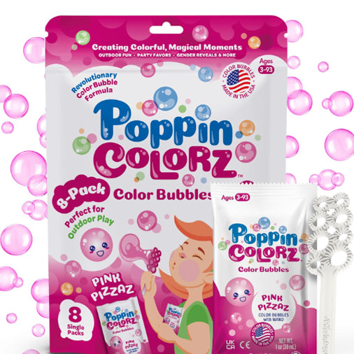 PoppinColorz Pink Pizzaz Little Bubbles Party Favors – 8-Pack