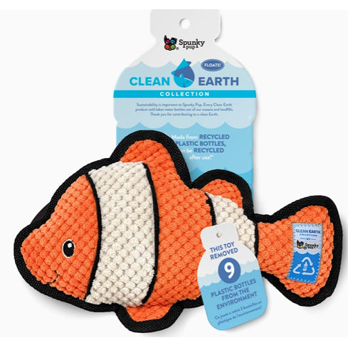 Clean Earth Plush Clown Fish Dog Toy