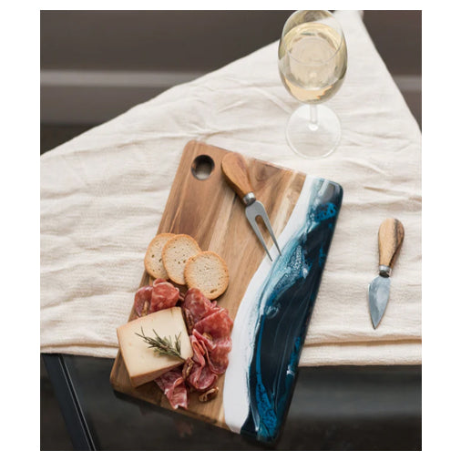 Small Resin Cheese Board- Navy & White