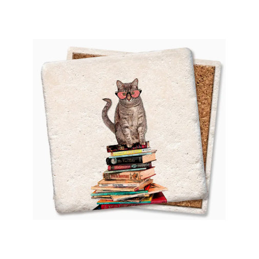 Cat Books Coaster