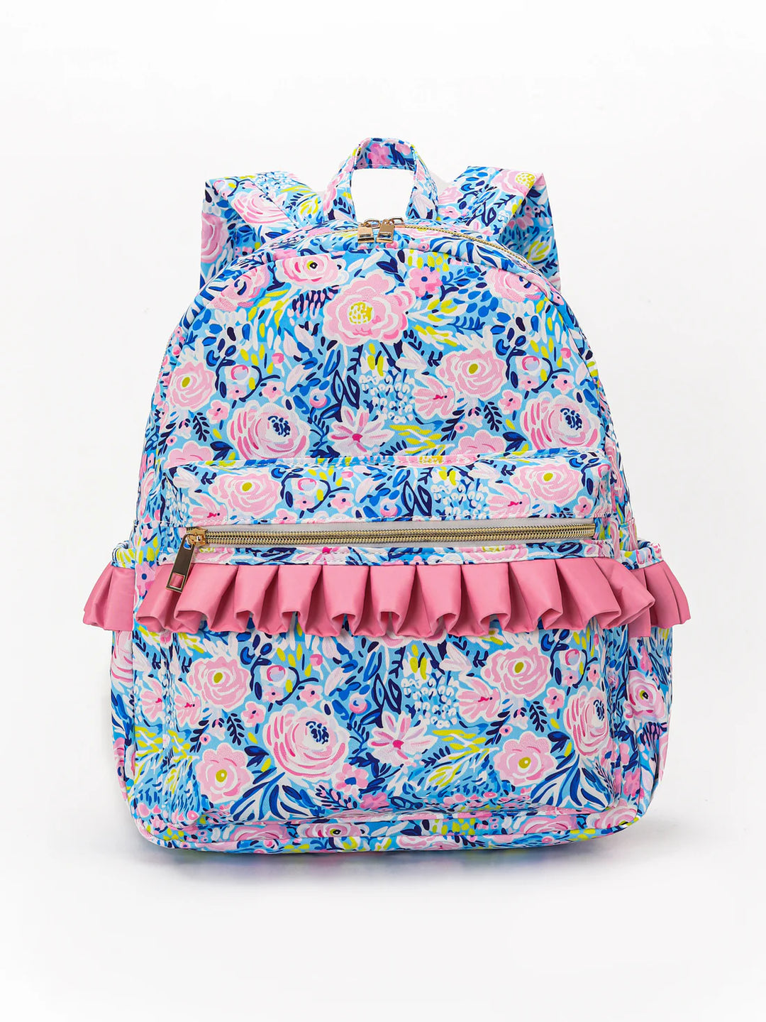 Blue Flower Ruffle Backpack