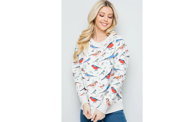 Bird Print Sweatshirt