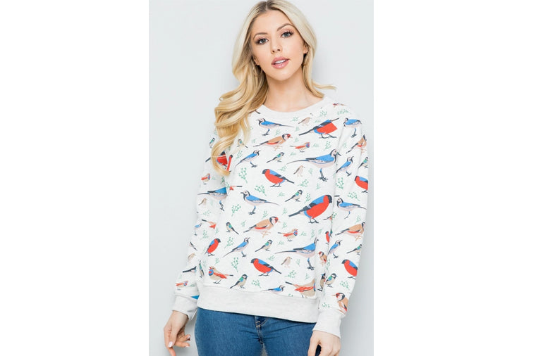 Bird Print Sweatshirt