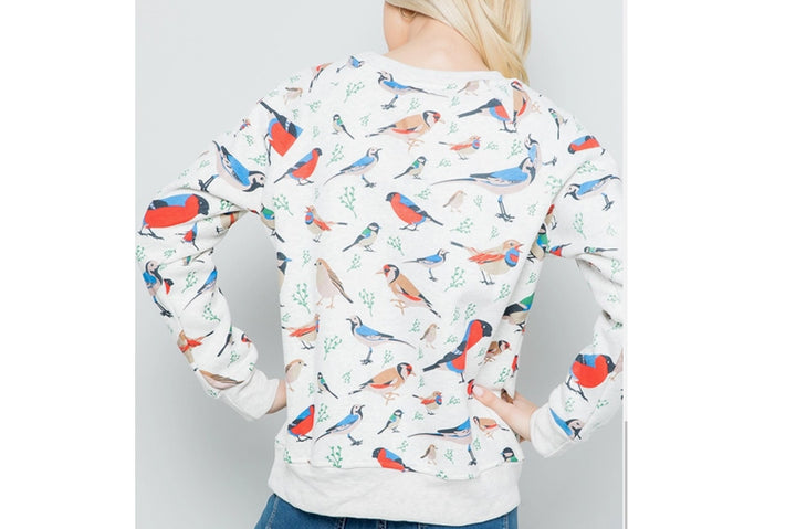 Bird Print Sweatshirt