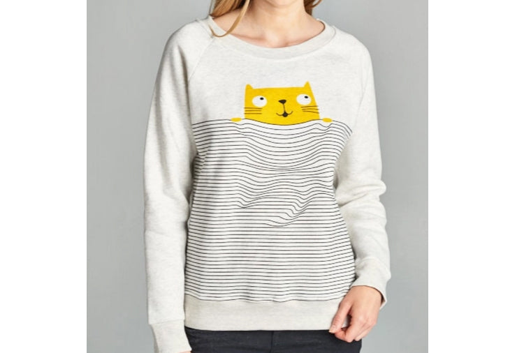 Cat with Stripes Sweatshirt
