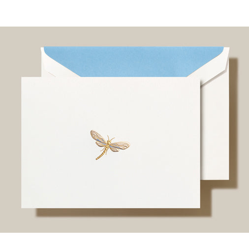 Engraved Dragonfly Note Cards - Crane Stationery