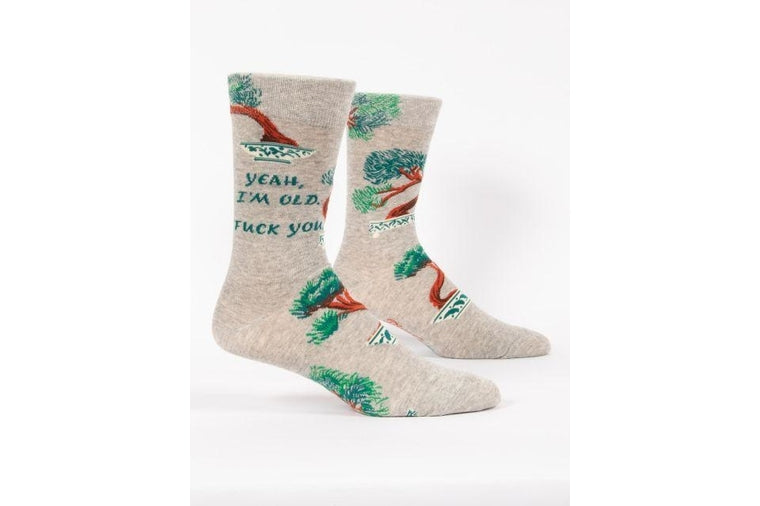 Yeah I'm Old Men's Socks - Blue Q