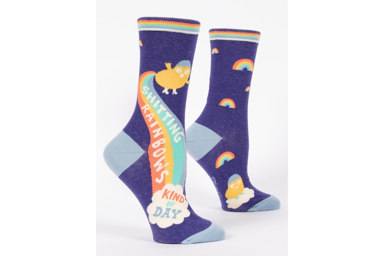 Sh*t Rainbows Kind of Day Socks - Women - Blue Q