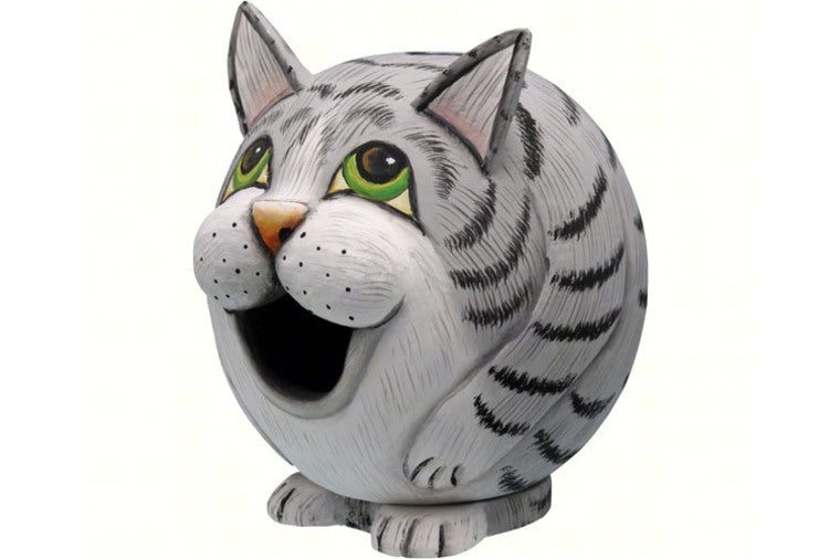 Grey Tabby Gord-o Birdhouse