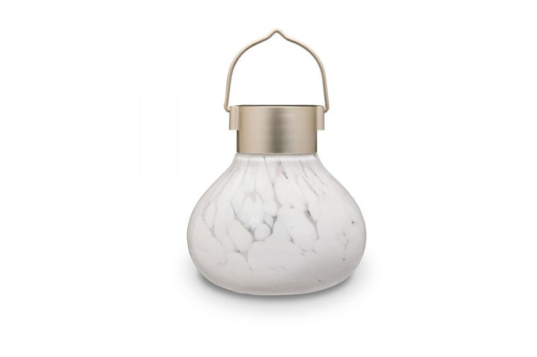 5in. Solar Handblown Glass Tea Lantern