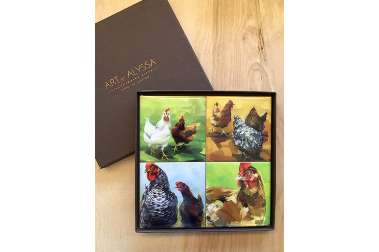 Chickens Coaster Set