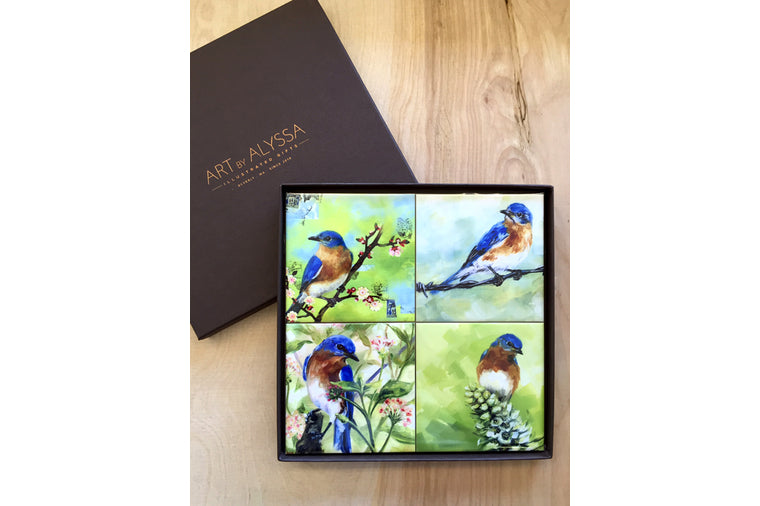 Art by Alyssa - Bluebirds Coaster