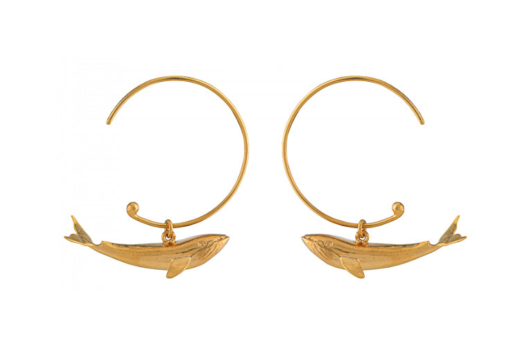 Alex Monroe - Baby Blue Whale Hoop Earrings - Gold