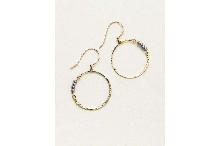 Holly Yashi - Phoebe Pearl Hoop Earrings - Peacock