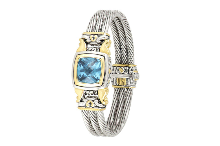 John Medeiros - Aqua Anvil Cable Bracelet