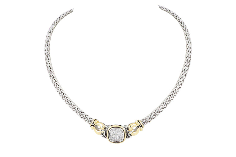 John Medeiros - Anvil Pavé Double Strand Horseshoe Necklace