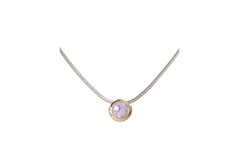 John Medeiros - Lavender Solitaire Pendent Necklace