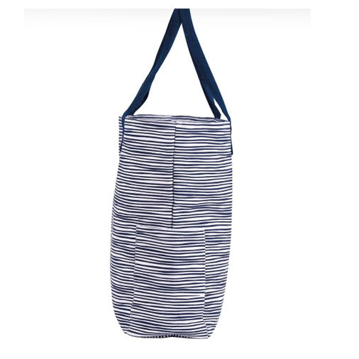 Suri Navy Canvas Carryall Tote Bag