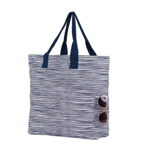 Suri Navy Canvas Carryall Tote Bag