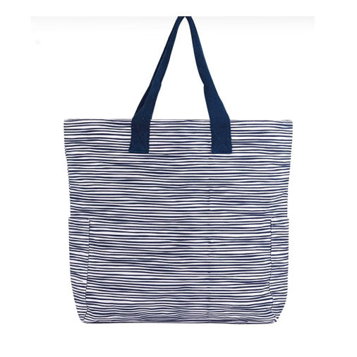Suri Navy Canvas Carryall Tote Bag